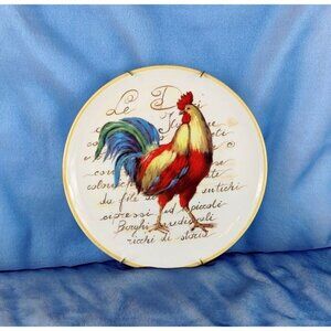 Decorative Plate Rooster Ceramica Cuore Italy 9" Ceramic Kitchen Decor Platter